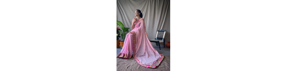 Sarees: New Arrivals: pure Georgette Rs.500 to Rs.999